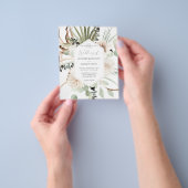 Budget Boho Eucalyptus Palmblad & Bloem Bruiloft Flyer (Hand)