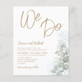 Budget Boho Eucalyputus Green Wedding Invitation (Voorkant)