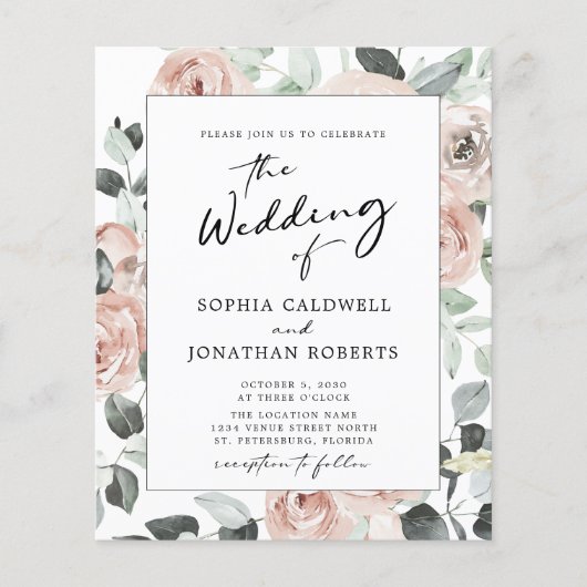 Budget Boho Floral All in One Calligraphy Wedding (Voorkant)