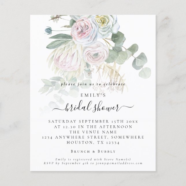 Budget Boho Floral Eucalyptus Vrijgezellenfeest Ui (Voorkant)