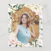 Budget Boho Floral Foto Sweet 16 Uitnodiging (Achterkant)