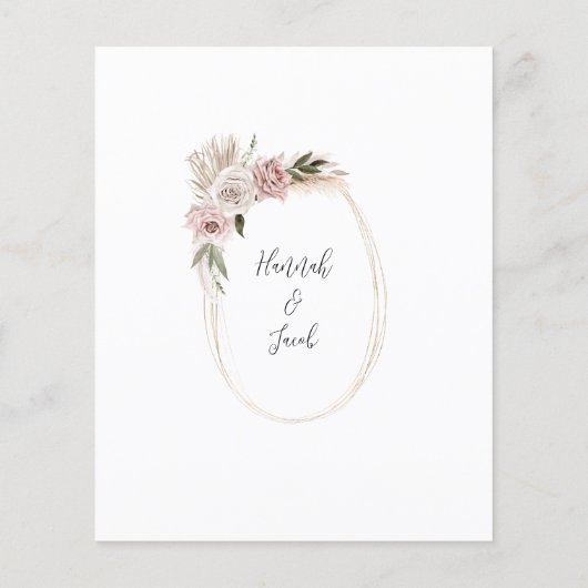 Budget Boho Floral Pampas Grass Wedding (Achterkant)