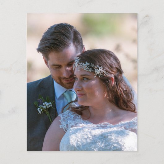 Budget Boho Florals Feuille Photo Mariage Merci (Dos)