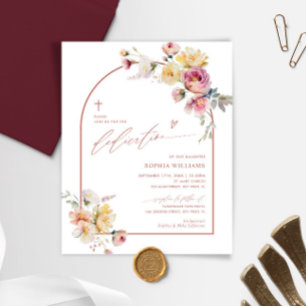 Budget Boho Garden Roos Dedication Invitation