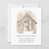 Budget Boho Geboorte Scène Vakantie Kaart (Voorkant)