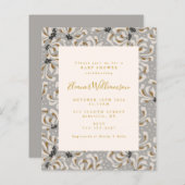 Budget Boho Gray Gold Floral Baby shower (Voorkant / Achterkant)
