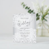 Budget Boho Gray & White Floral Wedding Invitation (Staand voorkant)