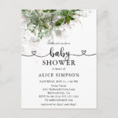 Budget Boho Greenery Baby shower Uitnodiging Briefkaart (Voorkant)