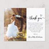 Budget Boho Heart Script 2 Foto bruiloft Bedankt (Voorkant)