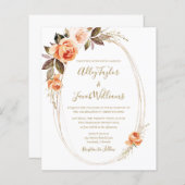 Budget Boho Herfst Floral Oranje Weddenschap (Voorkant / Achterkant)