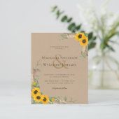 BUDGET Boho Kraft Sunflower bruiloft (Staand voorkant)