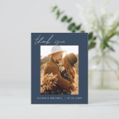 Budget Boho Marine Blue Mariage Merci Cartes (Debout devant)