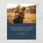 Budget Boho Marine Blue Mariage Merci Cartes (Dos)