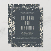 Budget Boho Modern Black Hand Drawn Floral Wedding (Voorkant / Achterkant)