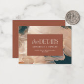 budget boho painterly terracotta bruiloft notitiekaartje (Voorkant / Achterkant in situ)