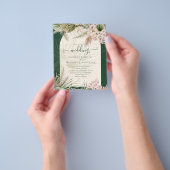 BUDGET BOHO Pampas Gras Groene Trouw Uitnodiging Flyer (Hand)