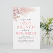Budget Boho Pampas Grass Baby Brunch Uitnodiging (Staand voorkant)