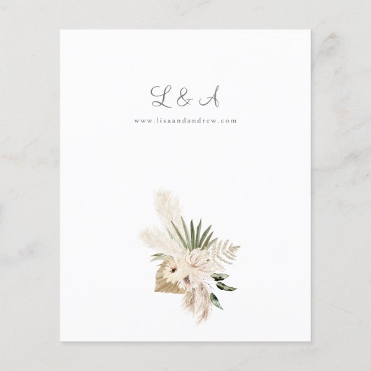 Budget Boho Pampas Grass & Beige Floral Wedding (Achterkant)