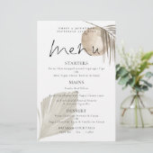 Budget Boho Pampas Grass Cream Wedding Menu (Staand voorkant)