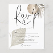 Budget Boho Pampas Grass fan Wedding RSVP (Voorkant)