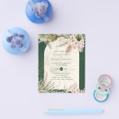 BUDGET BOHO Pampas Grass Green Wedding MATTE Flyer (Enkel)