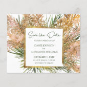 Budget Boho Pampas Grass Wedding Save the Date (Voorkant)