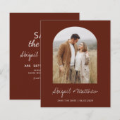 Budget Boho Photo Arch Save the Date Invitation (Voorkant / Achterkant)