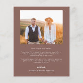 Budget Boho Photo Mariage Carte de remerciements (Dos)