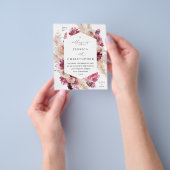 Budget Boho Pink Pampas Grass Floral Wedding Flyer (Hand)