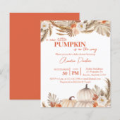Budget Boho Pumpkin Baby shower uitnodiging (Voorkant / Achterkant)