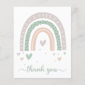 Budget Boho Rainbow Sage Green Carte de remercieme (Devant)