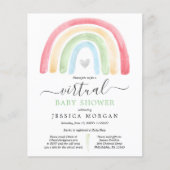 Budget Boho Rainbow Virtual Baby shower Uitnodigin (Voorkant)