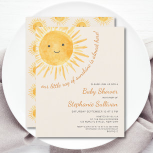Budget Boho Ray of Sunshine Baby shower Invitation