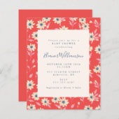 Budget Boho Red Blue Floral Baby shower (Voorkant / Achterkant)