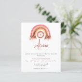 Budget Boho Regenboog Leeuw Geboorte Aankondiging (Staand voorkant)