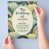 Budget Boho Retro Bloemenbruiloft Flyer (Hand)