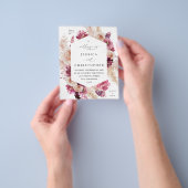 Budget Boho Roze Pampas Gras Bloemen Bruiloft Flyer (Hand)