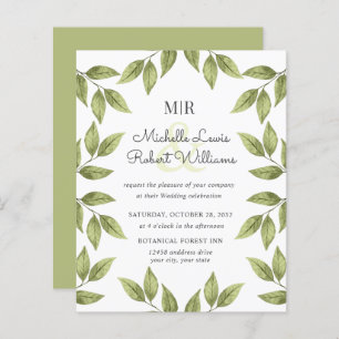 BUDGET Boho Russe vert feuille mariage