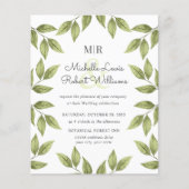 BUDGET Boho Rustic green leaves bruiloft (Voorkant)