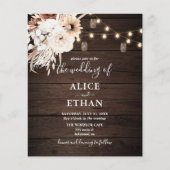 Budget Boho Rustic Neutral Flowers Wedding Flyer (Voorkant)