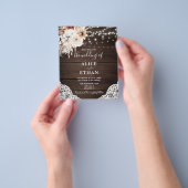 Budget Boho Rustic Neutral Flowers Wedding Flyer (Hand)