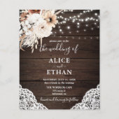 Budget Boho Rustic Neutral Flowers Wedding Flyer (Voorkant)