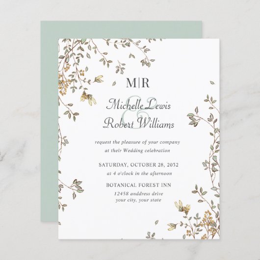 BUDGET Boho Rustic vertrekt Garden bruiloft (Voorkant / Achterkant)