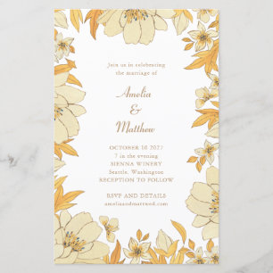 Budget Boho Rustic Yellow Floral Border Wedding