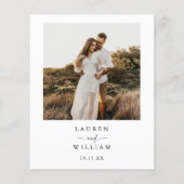 Budget Boho Script Foto Huwelijksuitnodiging (Achterkant)