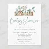 Budget Boho Shelf Toys Sage Baby shower Uitnodigen (Voorkant)