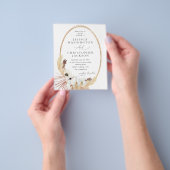 Budget Boho Strand Witte Bloem Bruiloft Flyer (Hand)
