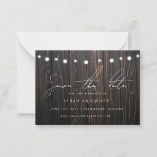 BUDGET Boho String Light Bruiloft Save The Date Notitiekaartje