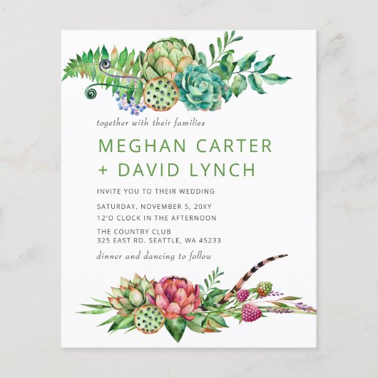 Budget Boho Succulent Cactus Wedding (Voorkant)