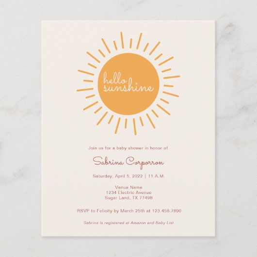 Budget Boho Sunshine Gender Neutral Baby (Voorkant)